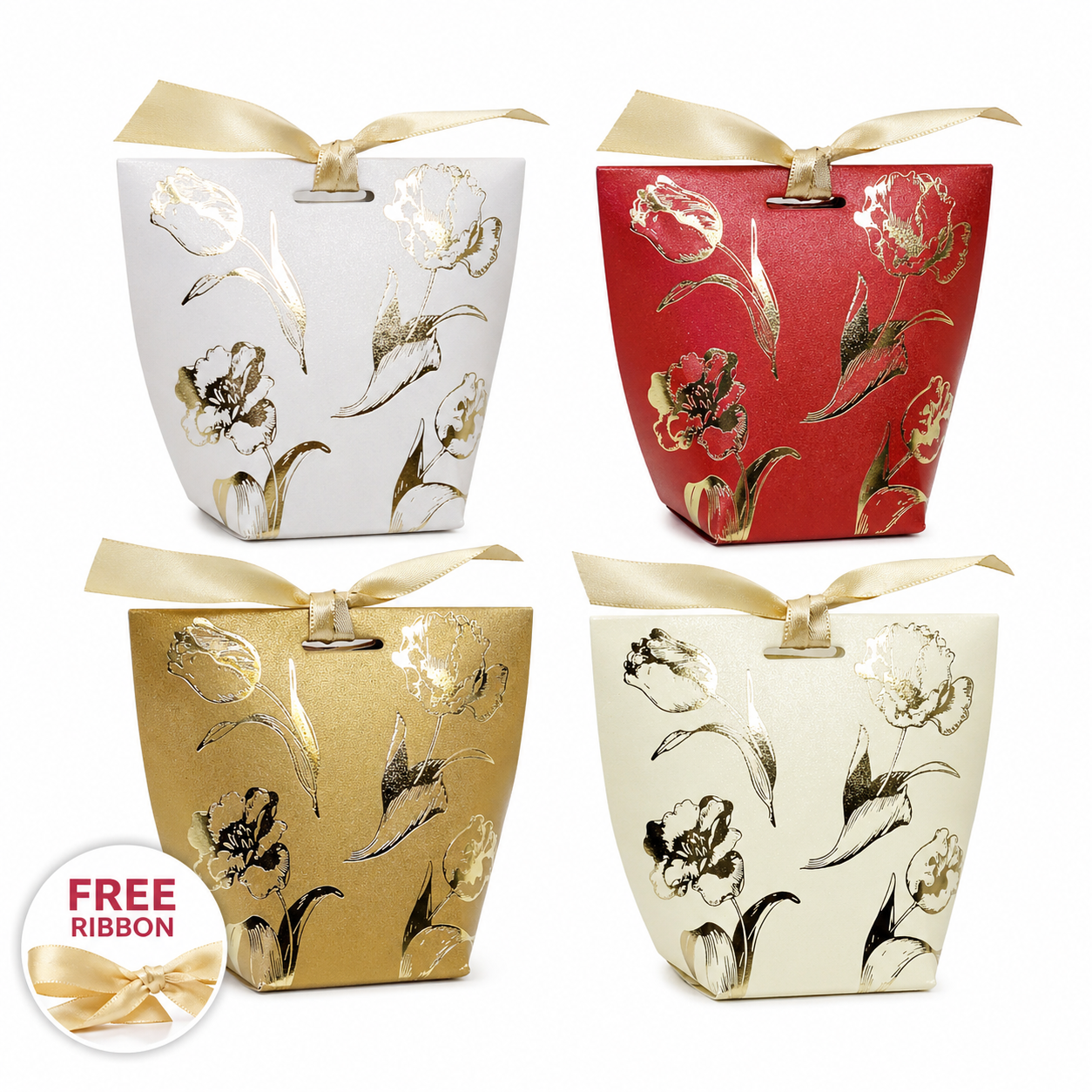 Luxury Ribbon Gift Box with Hot Stamping for doorgift kahwin packaging - wholesale Malaysia