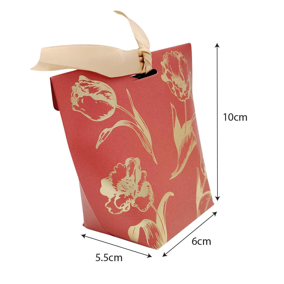 Luxury Ribbon Gift Box with Hot Stamping dimension 6 x 5.5 x 10 cm for doorgift kahwin packaging - wholesale Malaysia