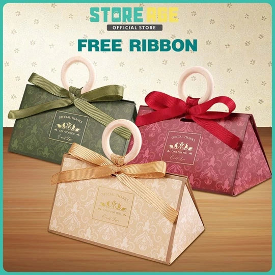 Rope Triangular Luxury Gift Box dimension for wedding favor / sweet candy box - wholesale Malaysia