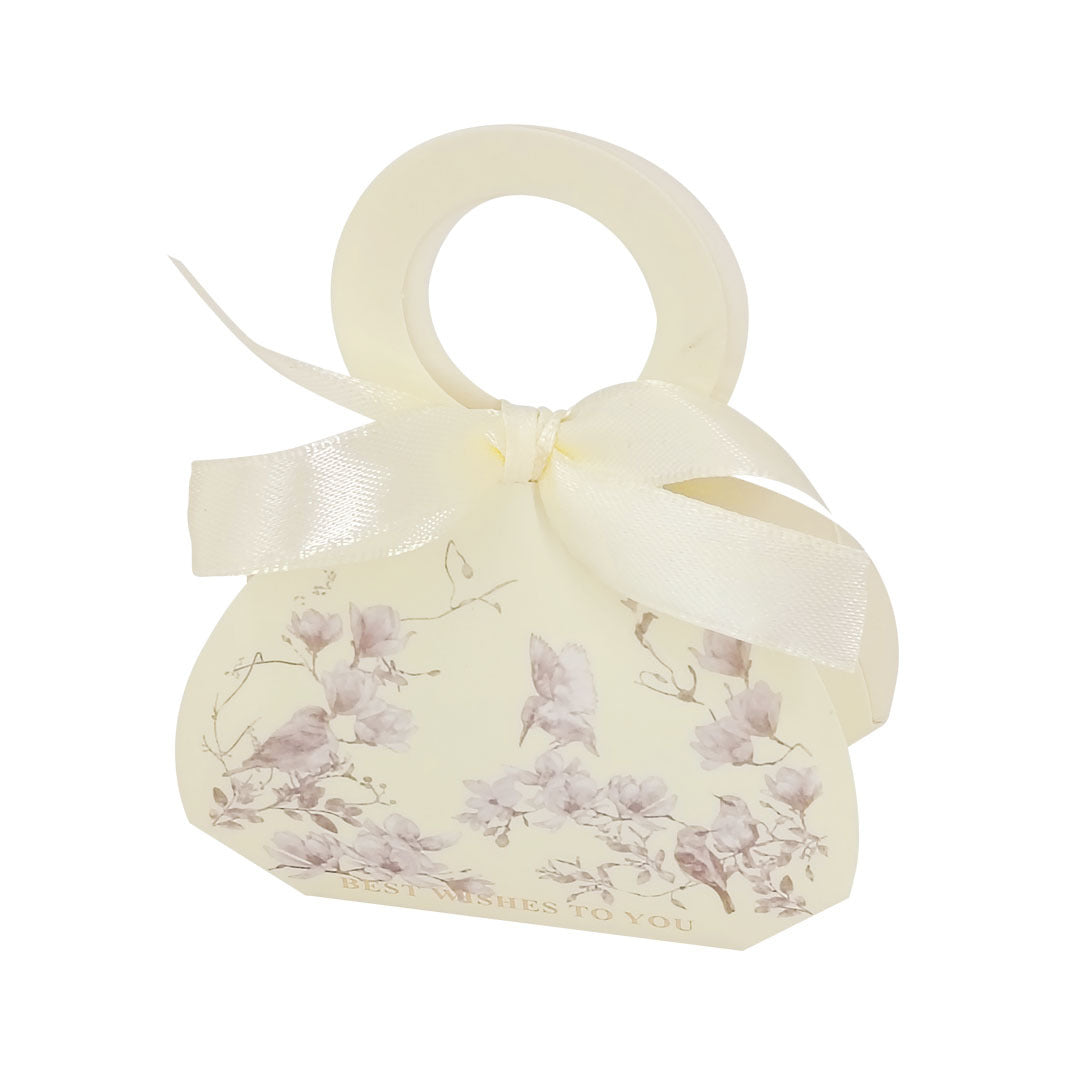 Ring Handle Candy Gift Box design 006CR01 (cream) - wedding favor / sweet box