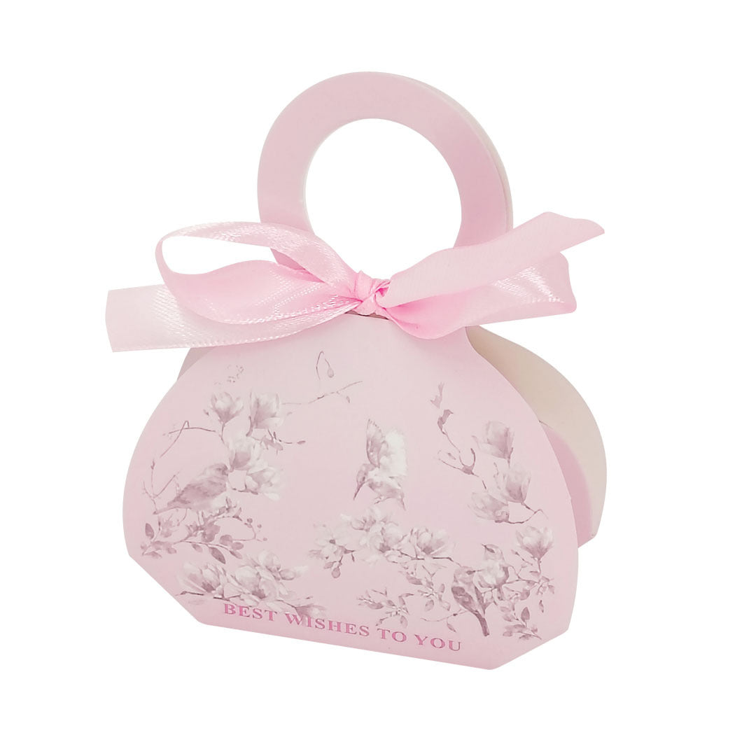 Ring Handle Candy Gift Box design 006PK01 (pink) - wedding favor / sweet box