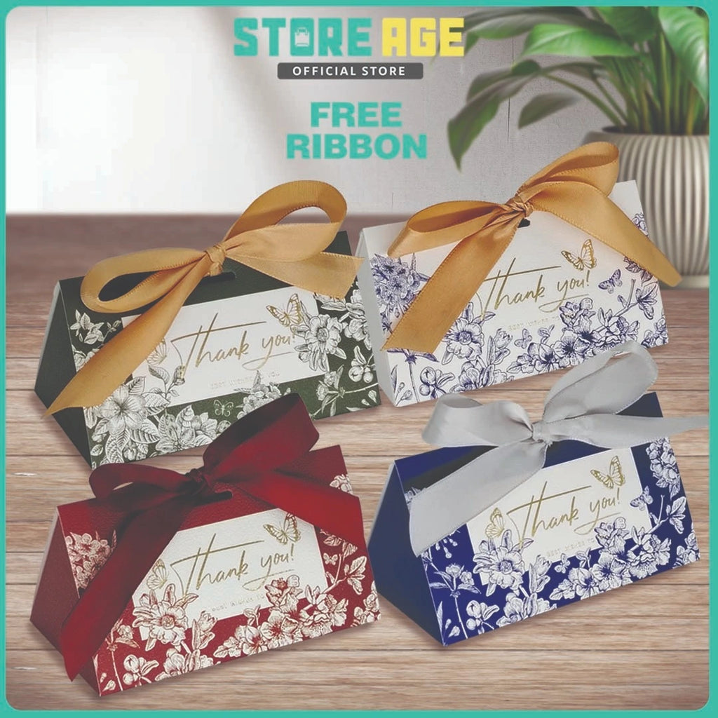 Rope Triangular Luxury Gift Box dimension for wedding favor / sweet candy box - wholesale Malaysia