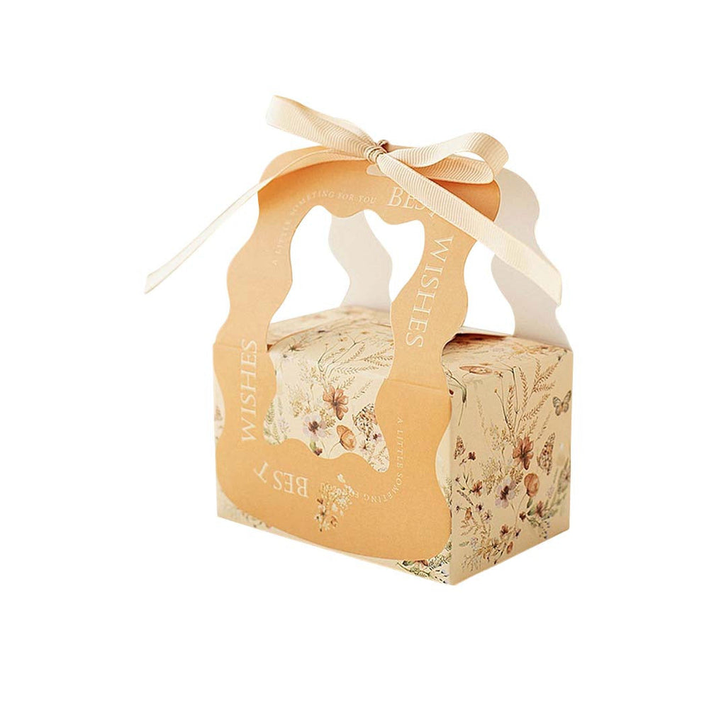 Small Rectangular Ribbon Gift Box - Champagne variant for doorgift kahwin packaging
