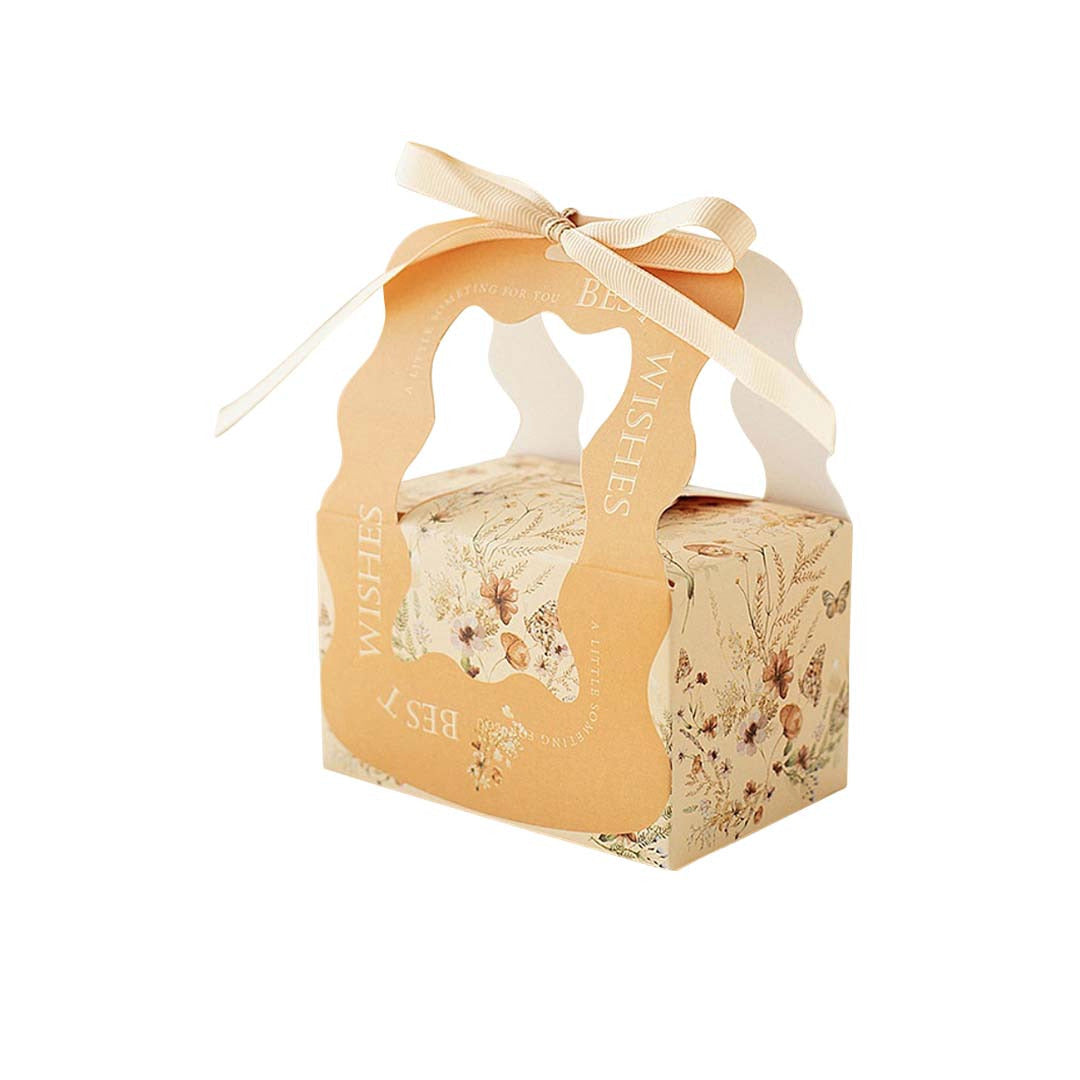 Small Rectangular Ribbon Gift Box - Champagne variant for doorgift kahwin packaging