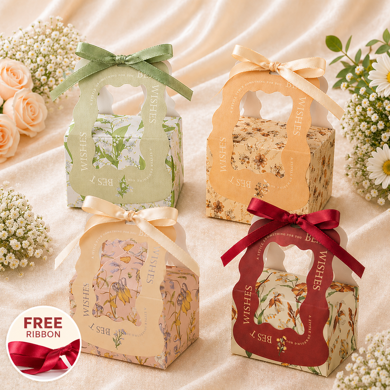 Small Rectangular Ribbon Gift Box for doorgift kahwin packaging - wholesale Malaysia