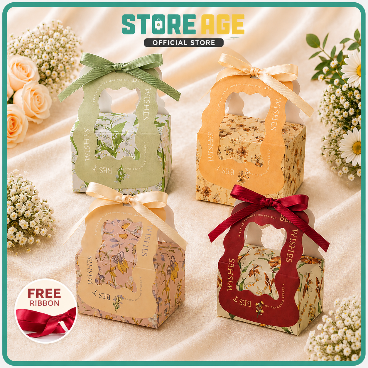 Small Rectangular Ribbon Gift Box for doorgift kahwin packaging - wholesale Malaysia