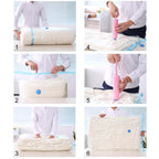 How to use vacuum storage bag with hand pump step by step