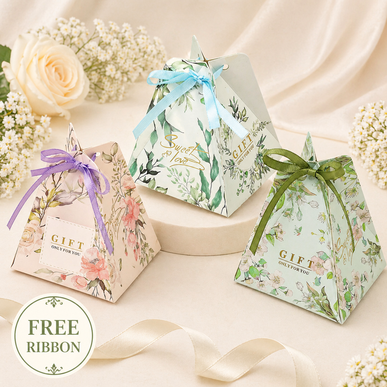 Triangular Pyramid Candy Box for wedding favor / sweet box - wholesale Malaysia