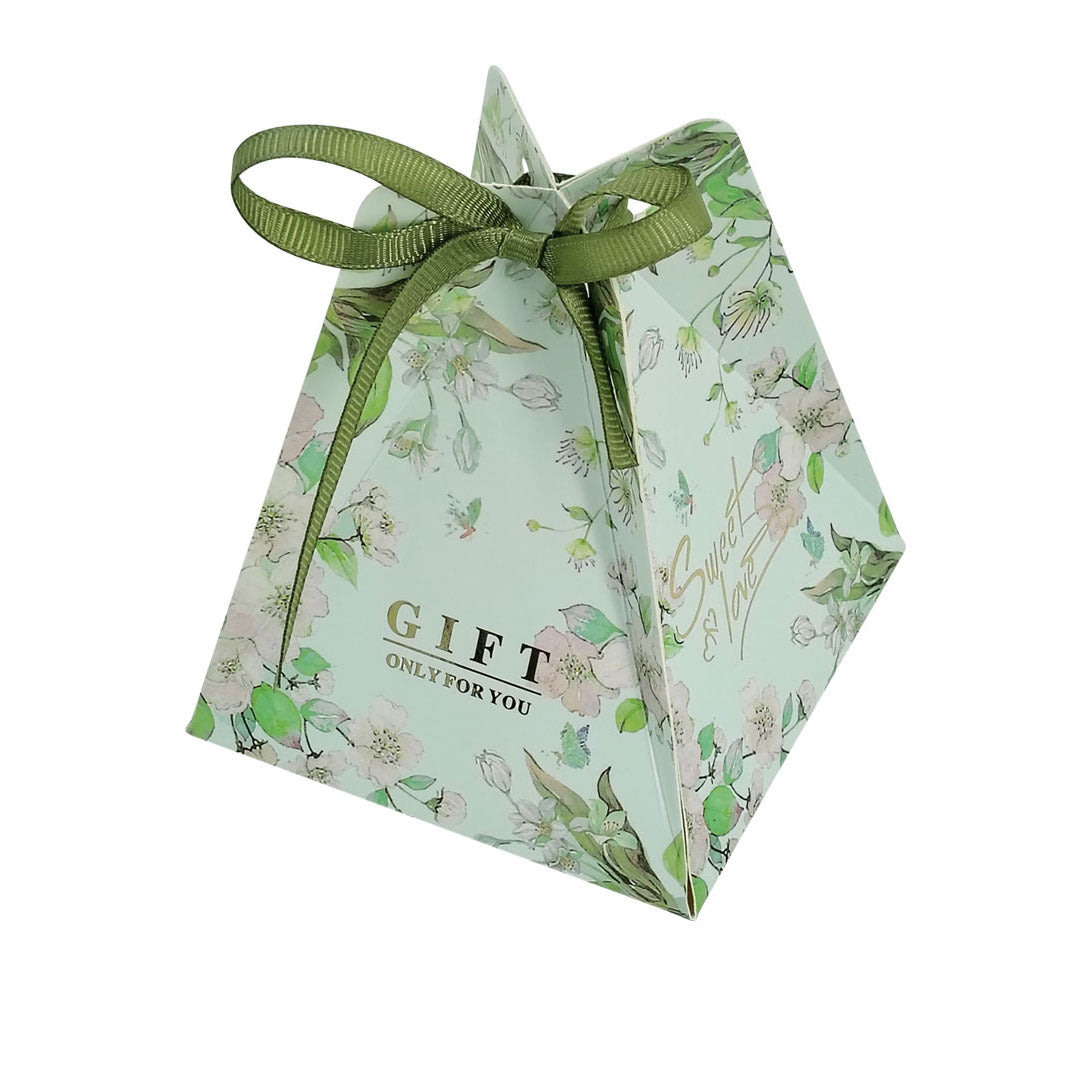 Triangular Pyramid Candy Box design 008GR01 (green) - wedding favor / sweet box Malaysia