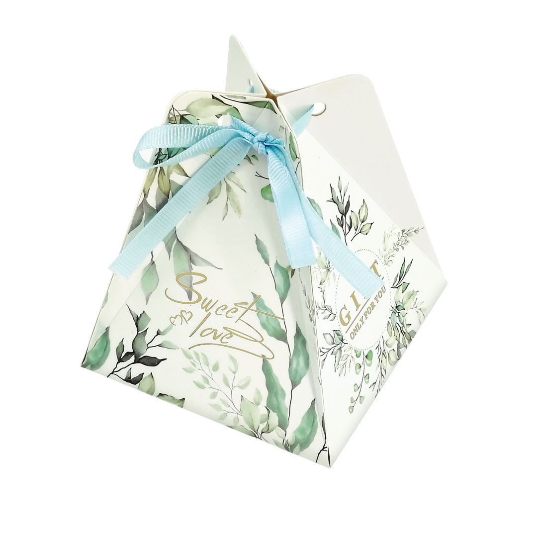 Triangular Pyramid Candy Box design 008WH01 (white) - wedding favor / sweet box