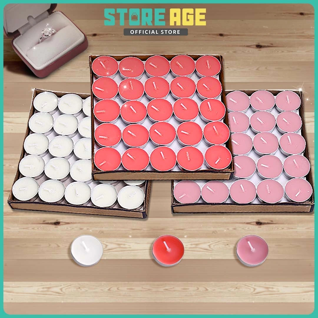 Unscented candles 100pcs bulk order Malaysia, available in red, pink and white available for bulk order Malaysia