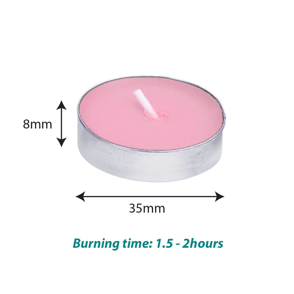 Unscented candle dimension size 35mm x 8mm in pink  with burning time 1.5 - 2 hours
