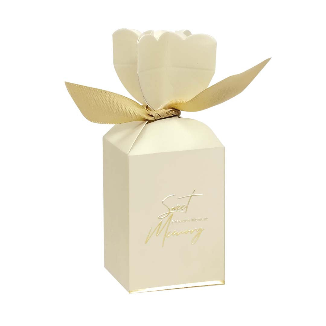 Vase-Shaped Candy Gift Box design 003CR01 Size S — cream plain wedding favour sweet box