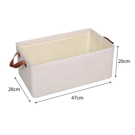 Cream Wardrobe Organizer Cloth Storage Box dimensions 47 x 28 x 20 cm for wholesale order