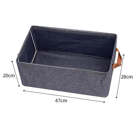 Grey Wardrobe Organizer Cloth Storage Box dimensions 47 x 28 x 20 cm for wholesale order