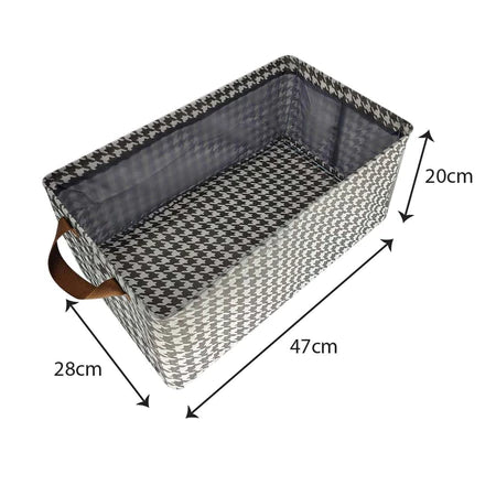 Houndstooth Wardrobe Organizer Cloth Storage Box dimensions 47 x 28 x 20 cm for wholesale order