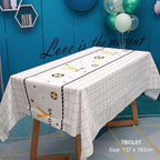 Waterproof & Oil-Proof PVC Dining Table Cloth design TBCL01 white checkered for dining and kitchen use -wholesale Malaysia