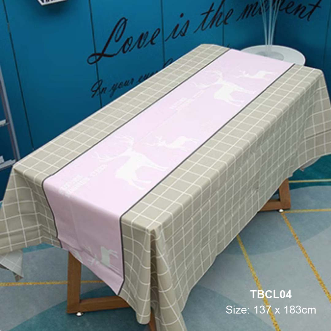 Waterproof & Oil-Proof PVC Dining Table Cloth Cover design TBCL04 purple deer for dining and kitchen use -wholesale Malaysia