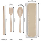 Cutlery Set Wheat Straw  include spoon, fork and chopstick for doorgift kahwin beige variation color - wholesale Malaysia