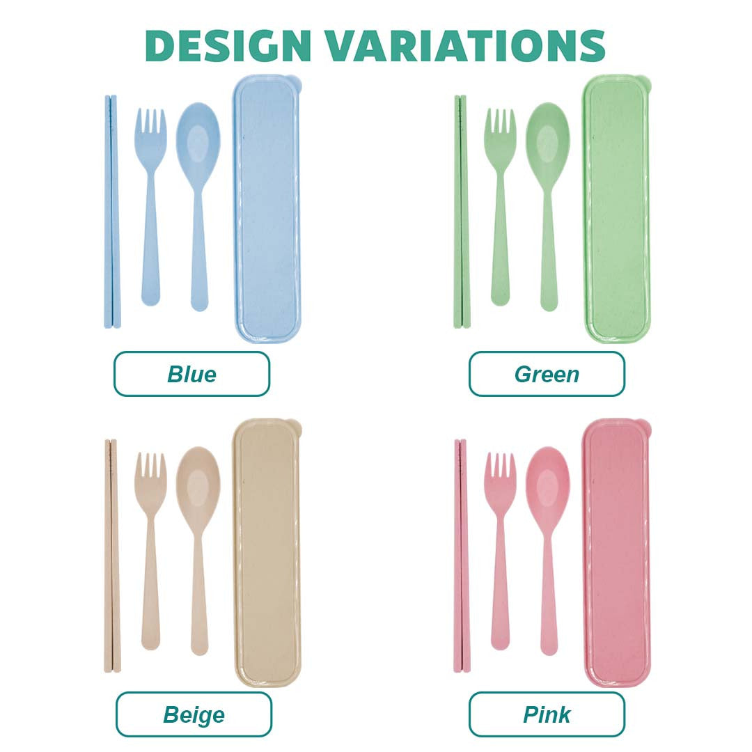 Cutlery Set Wheat Straw color variations for doorgift kahwin - wholesale Malaysia