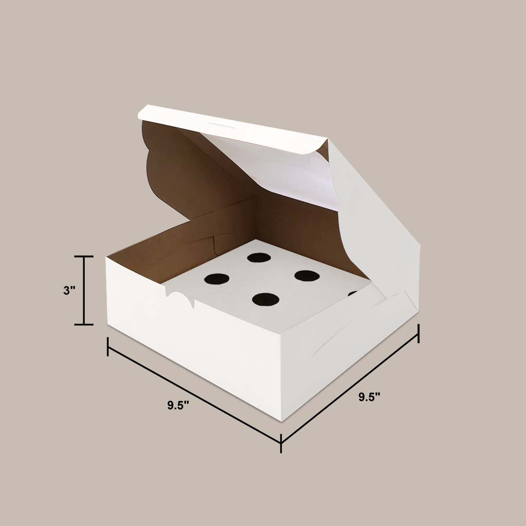 White Kraft Cake Box Top Window WT6 12-cavity dimensions — cupcake box wholesale Malaysia