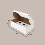 White Kraft Cake Box Top Window WT5 6-cavity dimensions — cupcake box wholesale