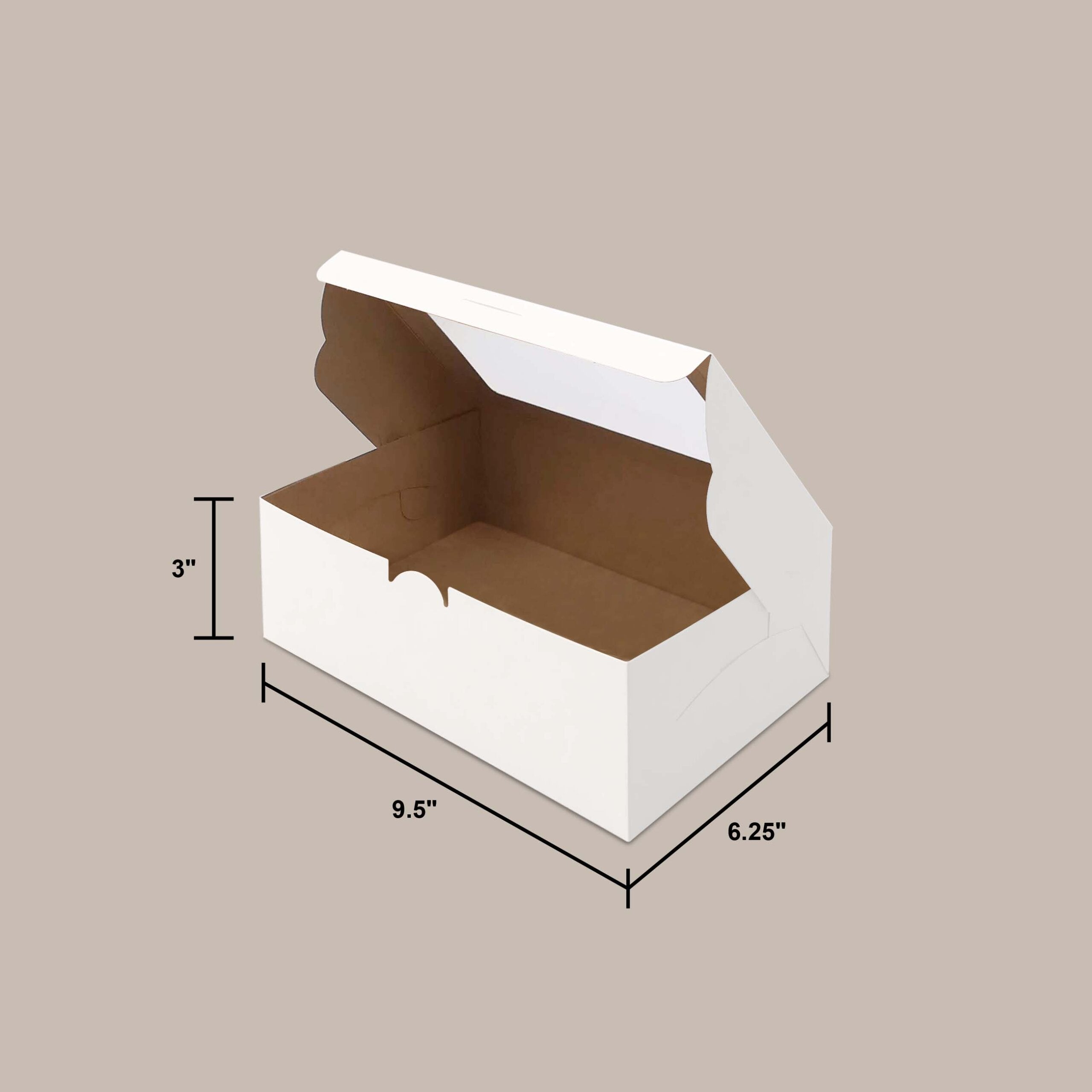 White Kraft Cake Box Top Window WT5 no cavity dimensions — bakery box wholesale Malaysia
