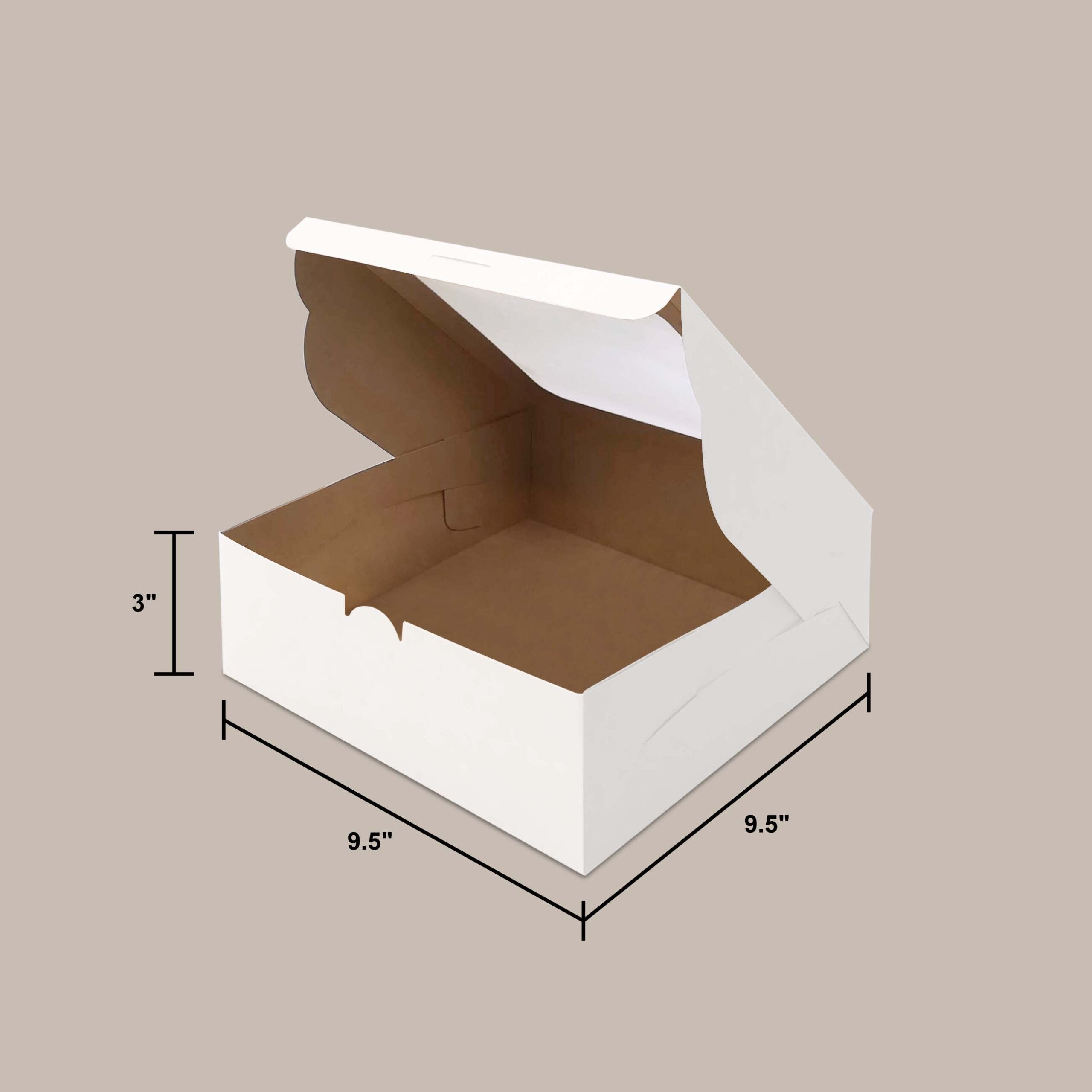 White Kraft Cake Box Top Window WT6 no cavity dimensions — bakery box wholesale