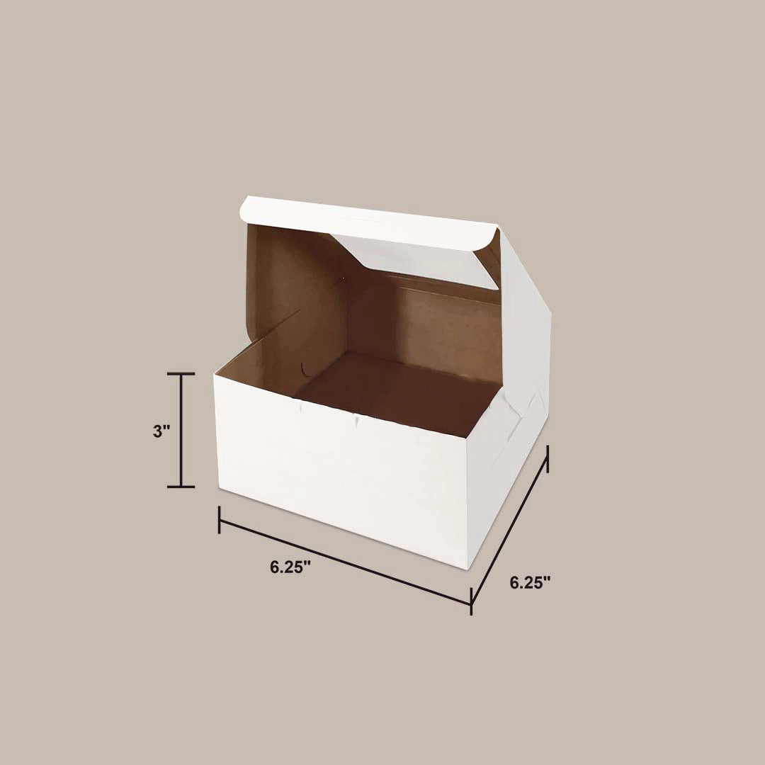 White Kraft Cake Box Top Window WT7 no cavity dimensions — bakery box wholesale