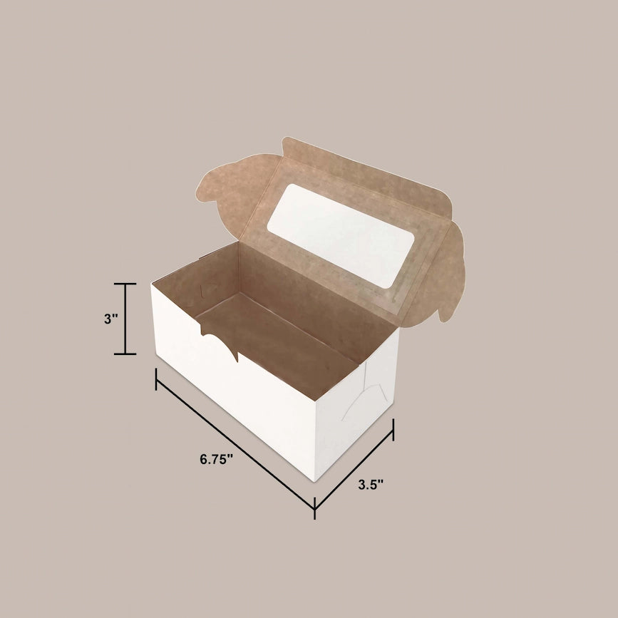 White Kraft Cake Box Top Window WT9 no cavity dimensions — bakery box wholesale