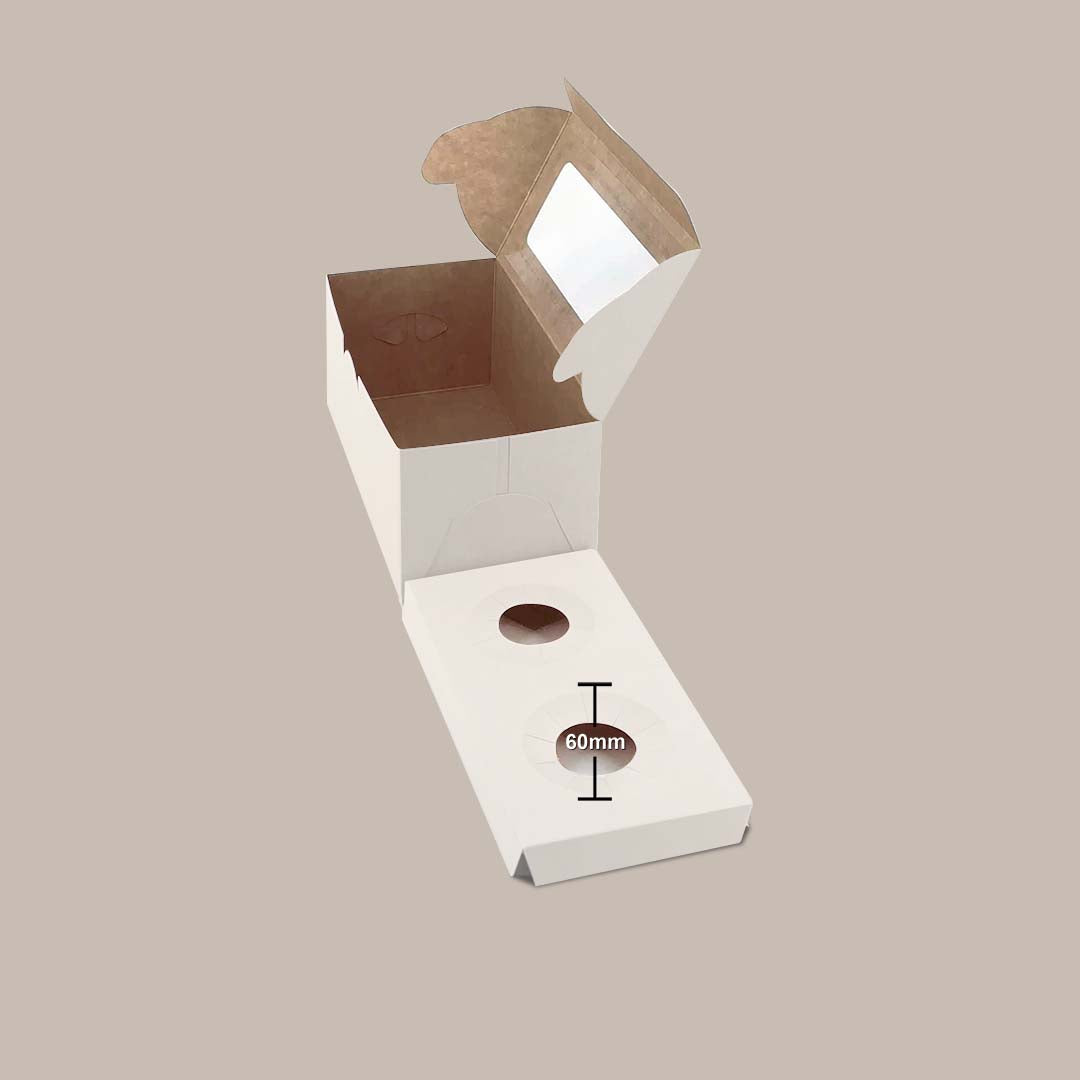 White Kraft Cake Box Top Window WT9 no cavity side view — bakery box wholesale Malaysia