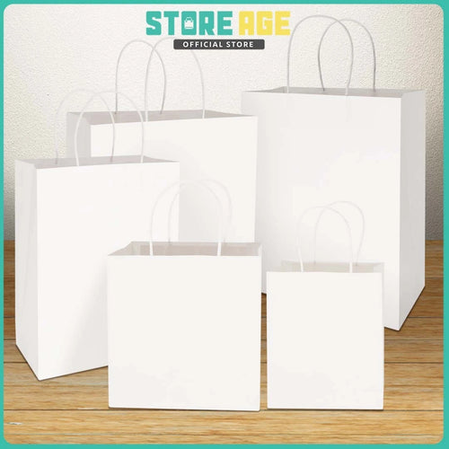 White Twisted Handle Paper Bag for doorgift packaging - wholesale Malaysia